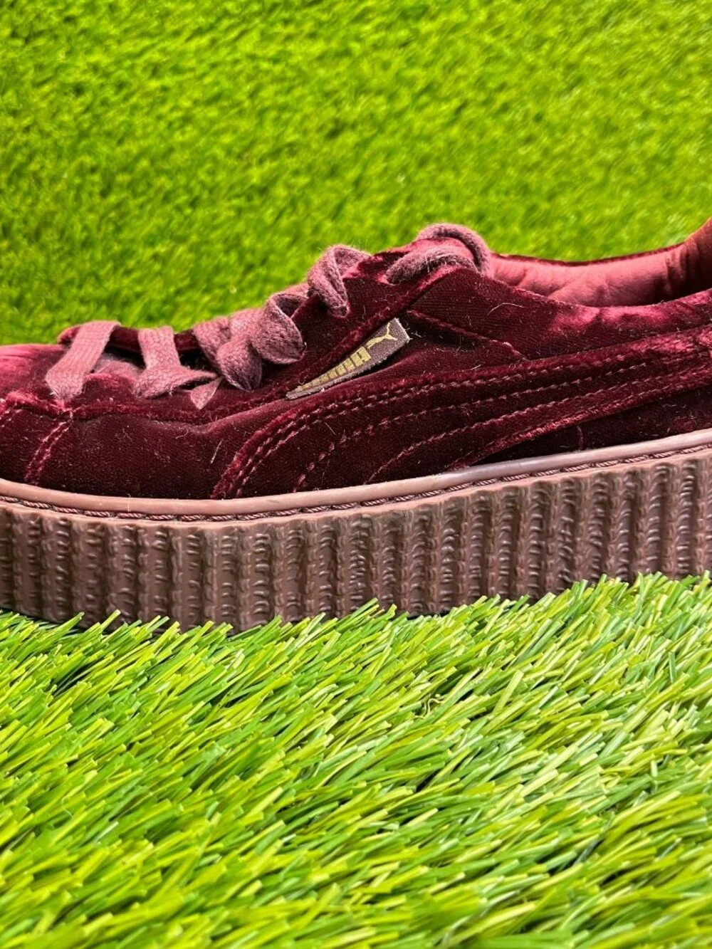Puma Fenty x Velvet Creeper Womens Size 5.5 Burgundy Athletic Shoes Sneakers